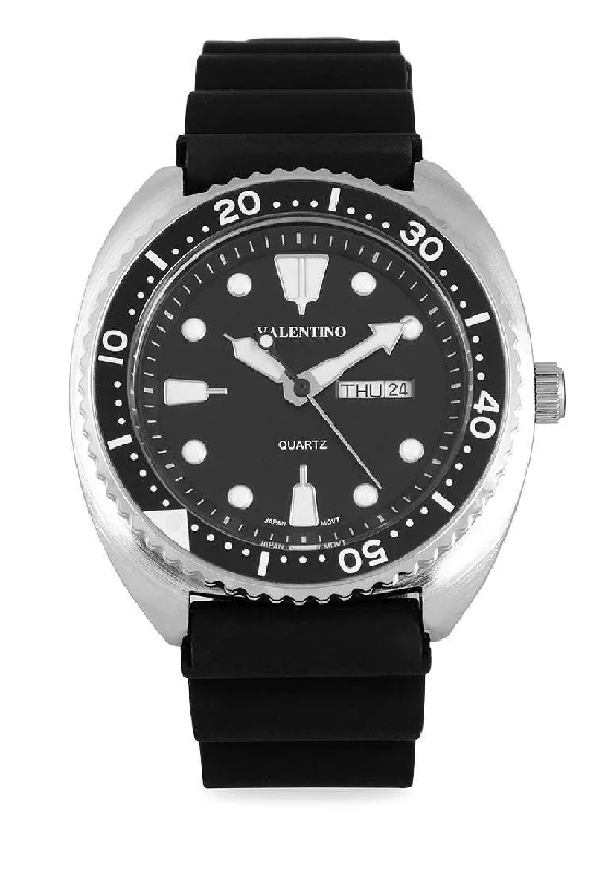 Valentino 20122314-BLK RING-BLK DL Rubber Strap for Men