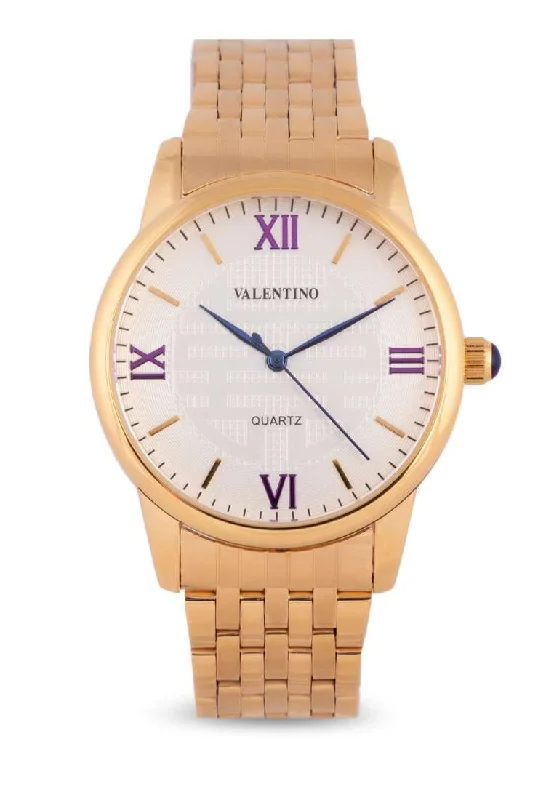 Valentino 20122321-WHITE DIAL Gold Stainless Steel Watch for Women