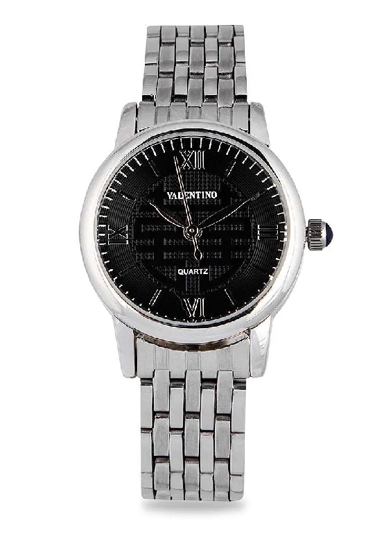 Valentino 20122324-BLACK DIAL Silver Stainless Steel Watch for Women