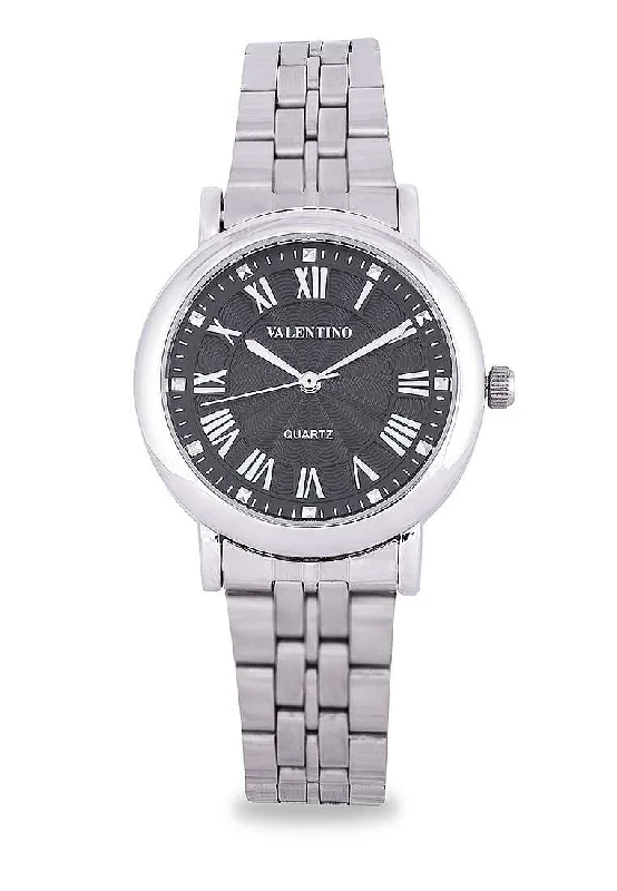 Valentino 20122326-BLACK DIAL Silver Stainless Watch for Women