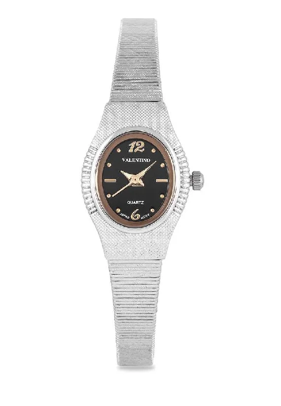 Valentino 20122333-BLACK DIAL Silver Watch for Women