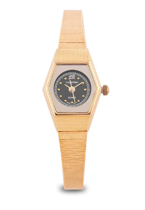 Valentino 20122334-BLACK DIAL Gold Watch for Women