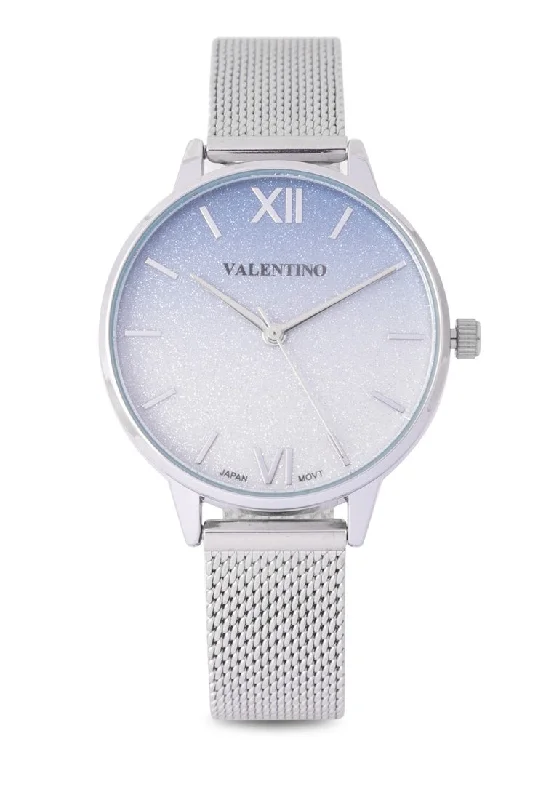 Valentino 20122341-SIL-BLUE DIAL Stainless Steel Strap  Analog Watch for Women