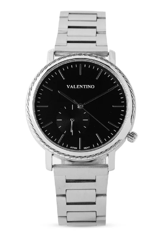 Valentino 20122348-BLACK DIAL Stainless Steel Strap Analog Watch for Women