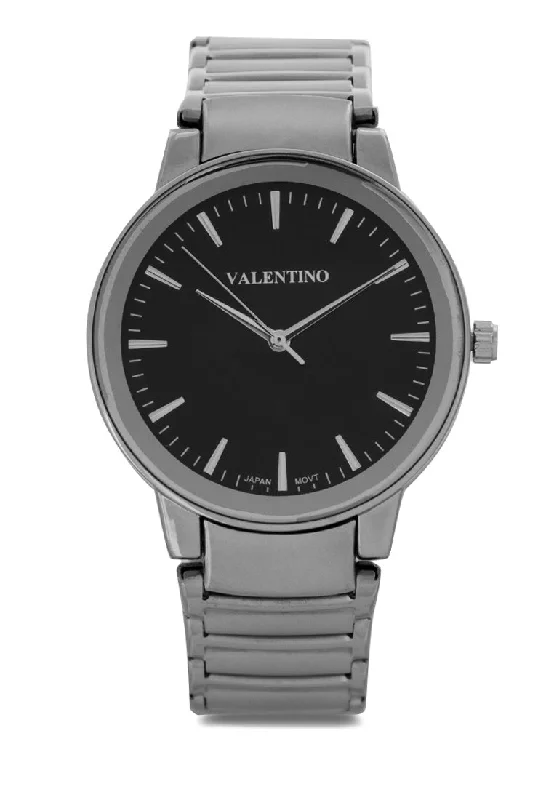 Valentino 20122356-BLACK DIAL Stainless Steel Strap Analog Watch for Men