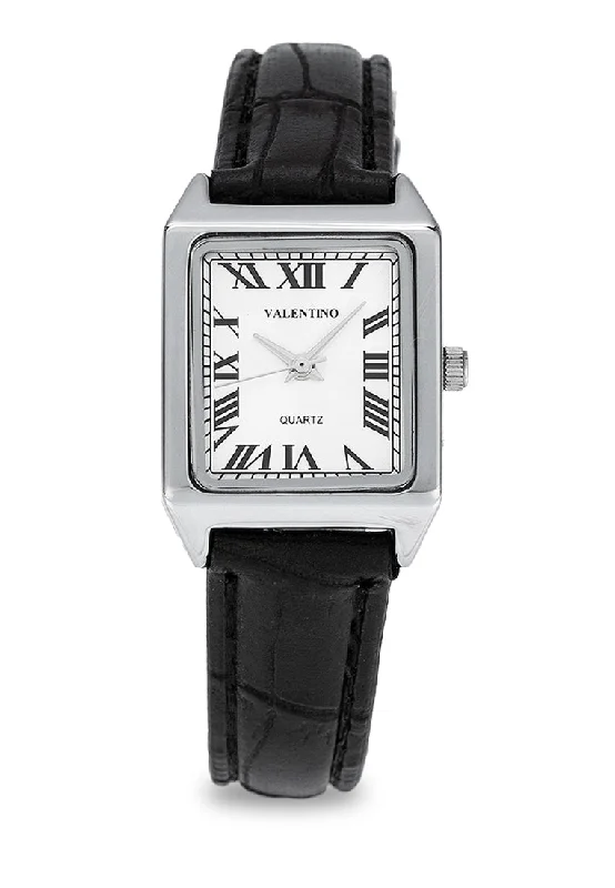 Valentino 20122376-BLK STRAP - BLACK DIAL Leather Strap Analog Watch for Women