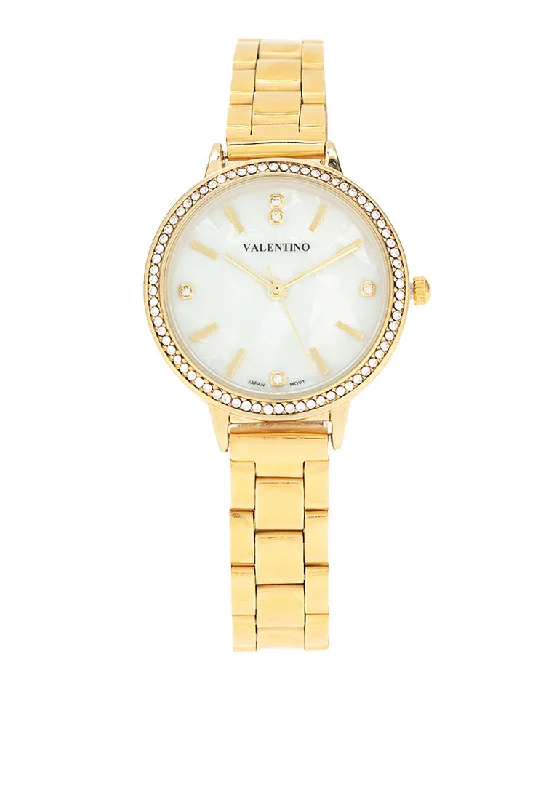 Valentino 20122379-GOLD - MOP DIAL Stainless Steel Strap Analog Watch for Women