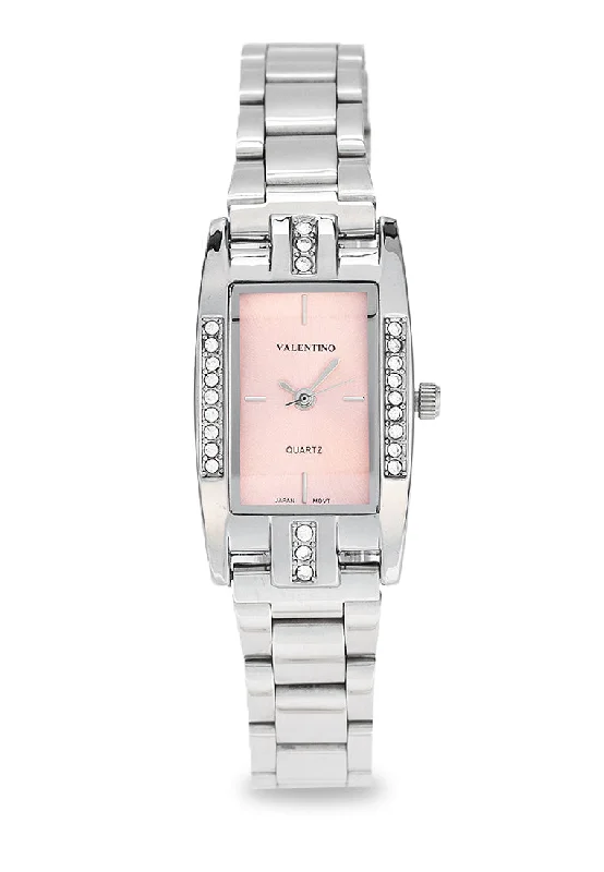 Valentino 20122384-PINK DIAL Stainless Steel Strap Analog Watch for Women