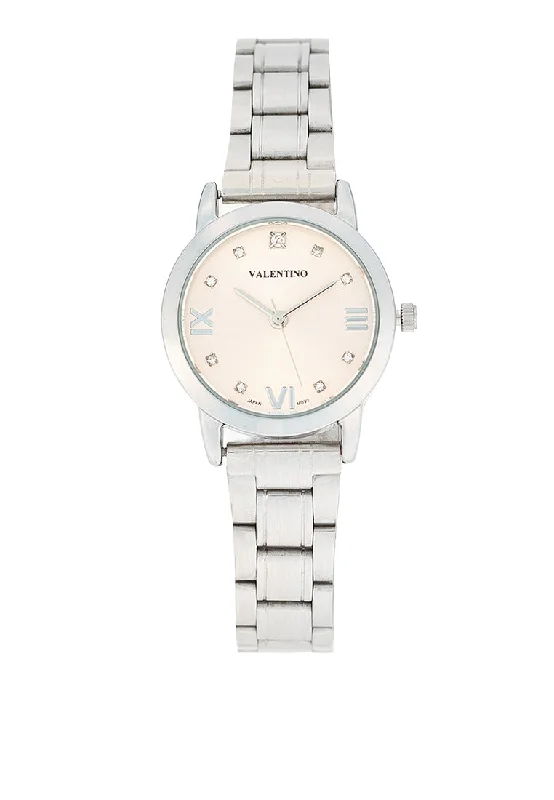 Valentino 20122396-PINK DIAL Stainless Steel Strap Analog Watch for Women