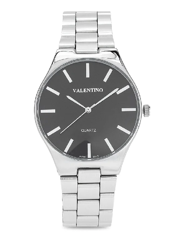 Valentino 20122399-BLACK DIAL Stainless Steel Strap Analog Watch for Women