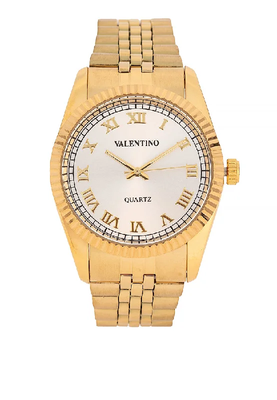 Valentino 20122402-GOLD - SILVER DIAL Stainless Steel Strap Analog Watch for Men