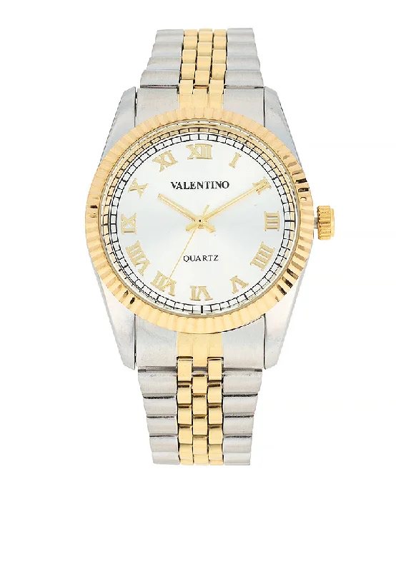 Valentino  20122402-TWO TONE - SILVER DIAL Stainless Steel Strap Analog Watch for Men