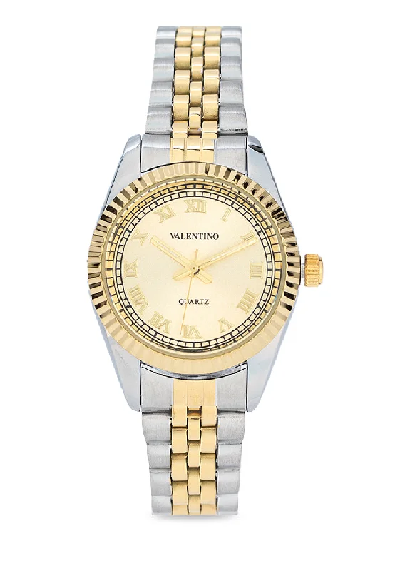 Valentino 20122403-TWO TONE - GOLD DIAL  Stainless Steel Strap Analog Watch for Women