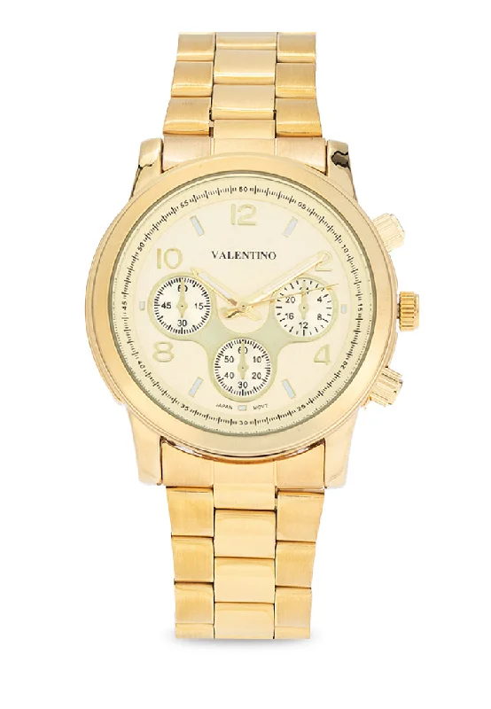 Valentino 20122406-GOLD DIAL Stainless Steel Strap Analog Watch for Women