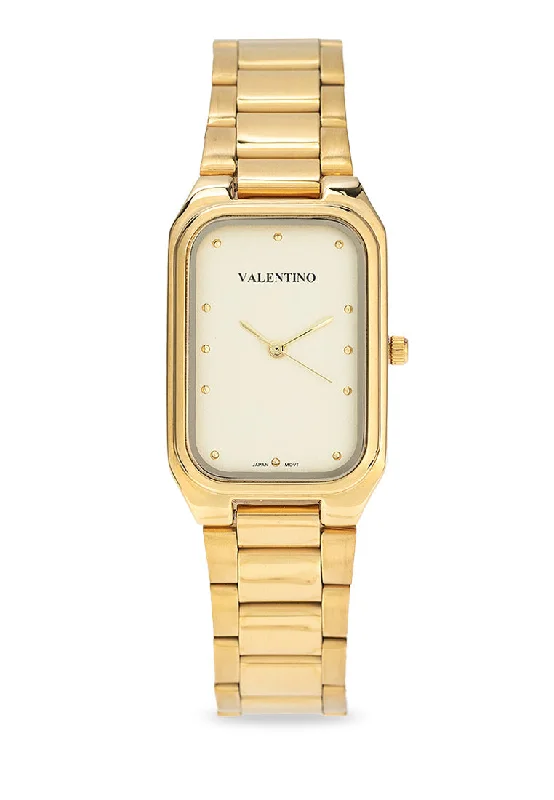 Valentino 20122415-GOLD DIAL Stainless Steel Strap Analog Watch for Women