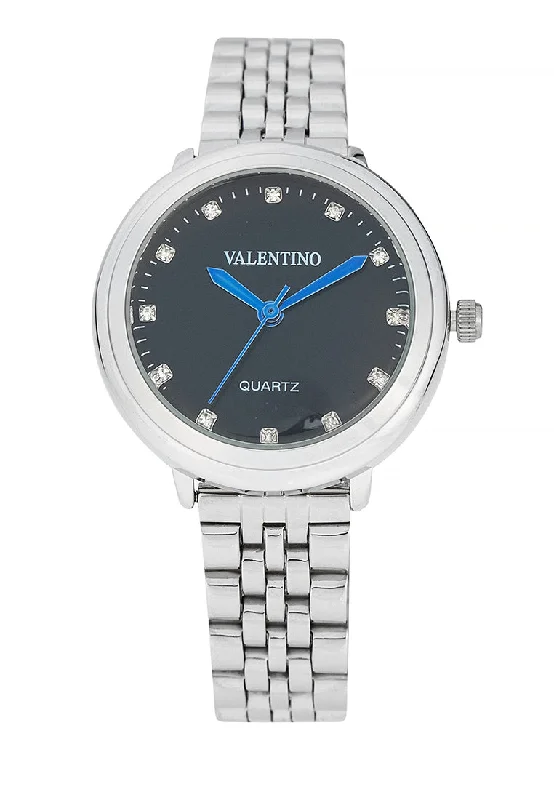 Valentino 20122429-BLACK DIAL Stainless Steel Strap Analog Watch for Women