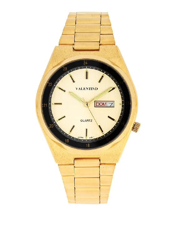 Valentino 20122452-GOLD DIAL Stainless Steel Strap Analog Watch for Men