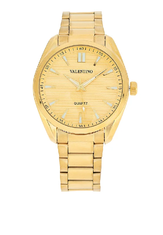 Valentino 20122454-GOLD DIAL Stainless Steel Strap Analog Watch for Men