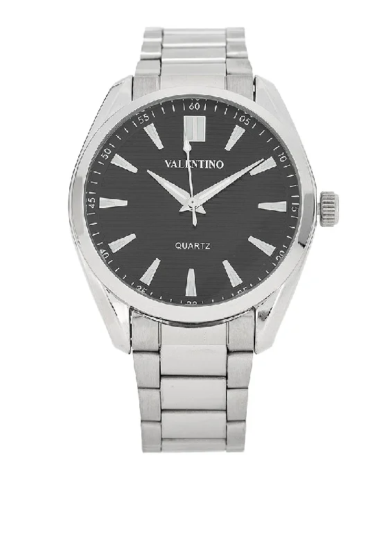 Valentino 20122458-BLACK DIAL Stainless Steel Strap Analog Watch for Men