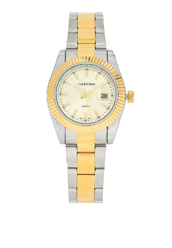 Valentino 20122467-TWO TONE - GOLD DIAL Stainless Steel Strap Analog Watch for Women