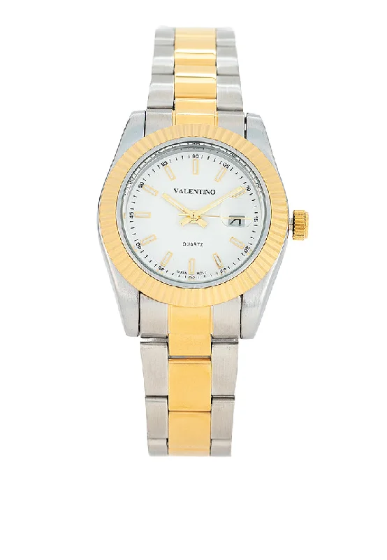 Valentino 20122467-TWO TONE - WHITE DIAL Stainless Steel Strap Analog Watch for Women