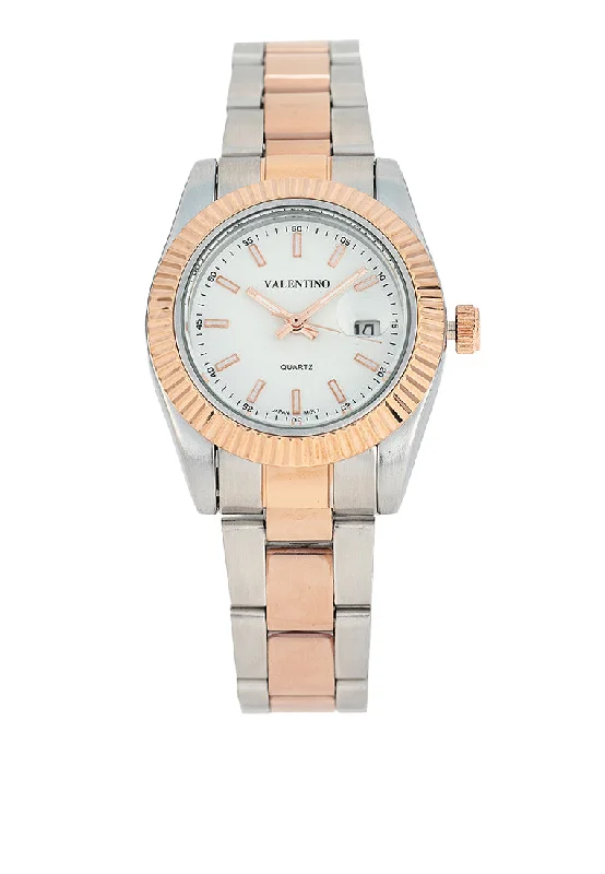 Valentino 20122468-TWO TONE - WHITE DIAL Stainless Steel Strap Analog Watch for Women