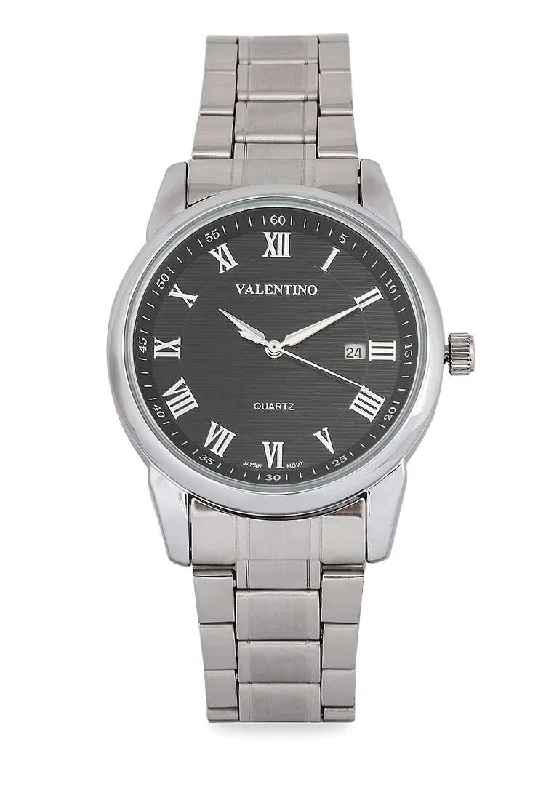 Valentino 220122299-SIL RING-BLK DIAL Silver Strap for Men